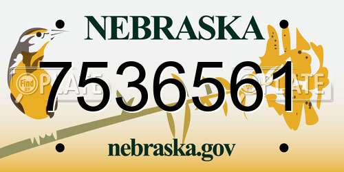 7536561 Nebraska License Plate