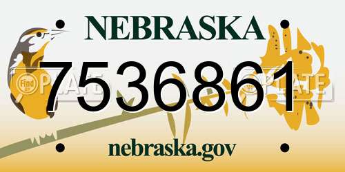 7536861 Nebraska License Plate