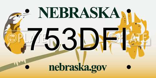 753DFI Nebraska License Plate