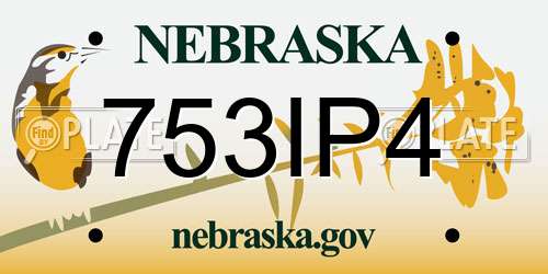 753IP4 Nebraska License Plate