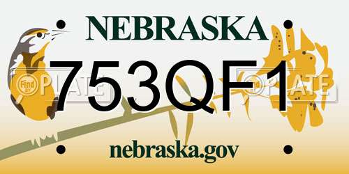 753QF1 Nebraska License Plate