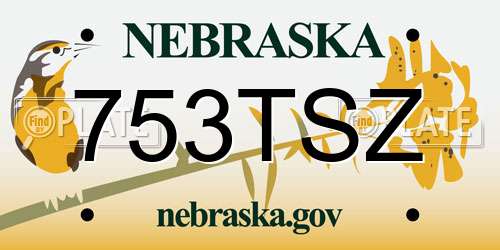753TSZ Nebraska License Plate
