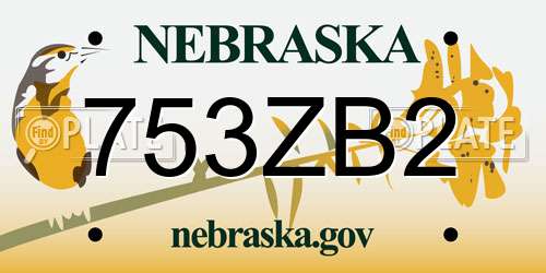 753ZB2 Nebraska License Plate