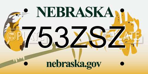753ZSZ Nebraska License Plate