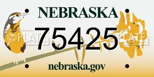 75425 Nebraska License Plate