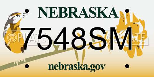 7548SM Nebraska License Plate