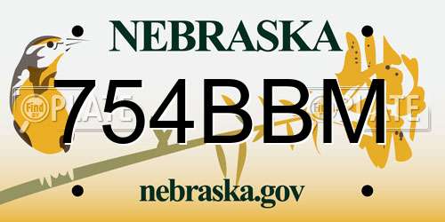 754BBM Nebraska License Plate