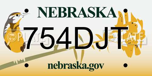 754DJT Nebraska License Plate