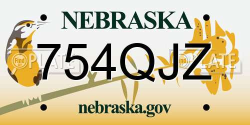 754QJZ Nebraska License Plate