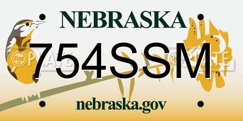 754SSM Nebraska License Plate