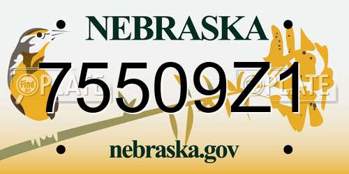 75509Z1 Nebraska License Plate