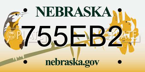 755EB2 Nebraska License Plate