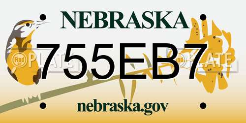 755EB7 Nebraska License Plate