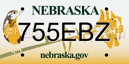 755EBZ Nebraska License Plate