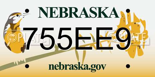755EE9 Nebraska License Plate