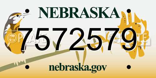 7572579 Nebraska License Plate