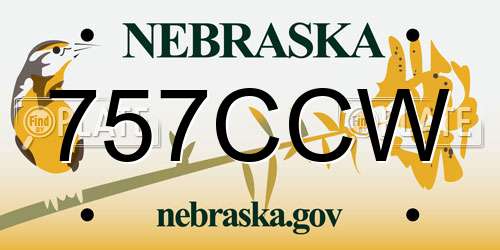 757CCW Nebraska License Plate