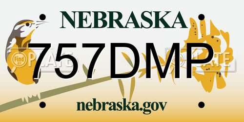 757DMP Nebraska License Plate