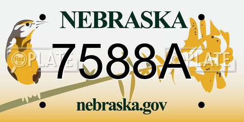 7588A Nebraska License Plate