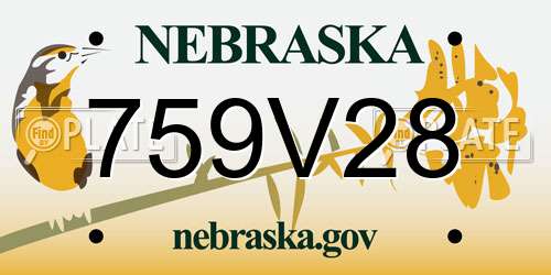 759V28 Nebraska License Plate