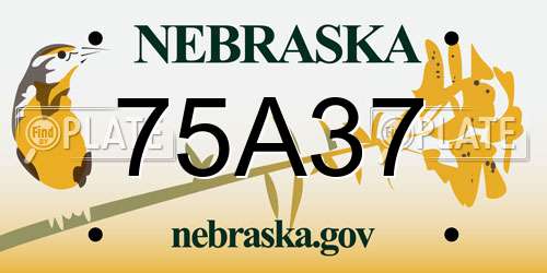 75A37 Nebraska License Plate