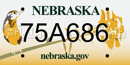 75A686 Nebraska License Plate