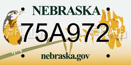 75A972 Nebraska License Plate