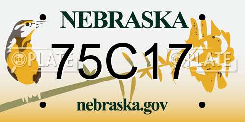 75C17 Nebraska License Plate