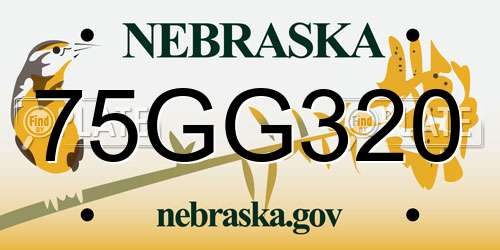 75GG320 Nebraska License Plate
