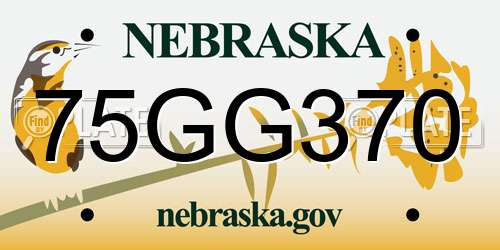 75GG370 Nebraska License Plate