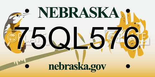 75QL576 Nebraska License Plate