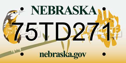 75TD271 Nebraska License Plate
