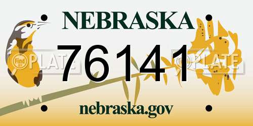 76141 Nebraska License Plate