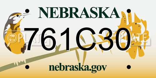 761C30 Nebraska License Plate
