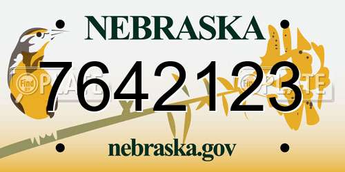 7642123 Nebraska License Plate