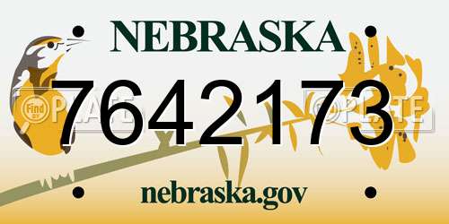 7642173 Nebraska License Plate
