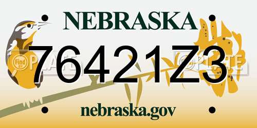 76421Z3 Nebraska License Plate