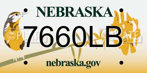 7660LB Nebraska License Plate