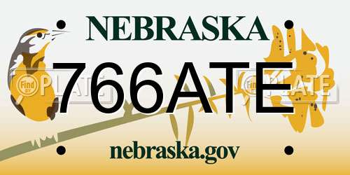766ATE Nebraska License Plate