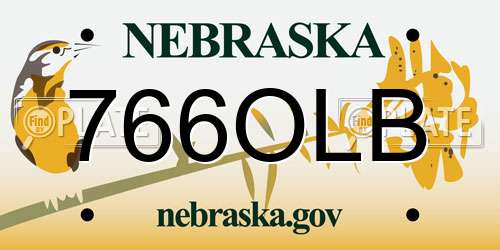 766OLB Nebraska License Plate
