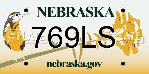 769LS Nebraska License Plate