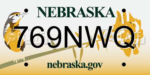 769NWQ Nebraska License Plate