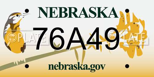 76A49 Nebraska License Plate