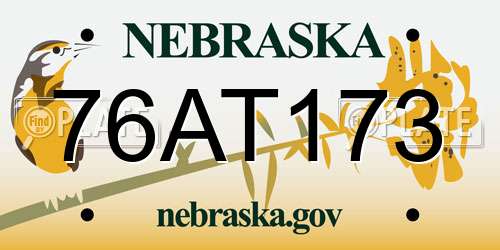 76AT173 Nebraska License Plate