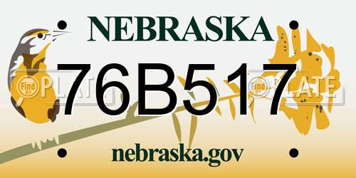 76B517 Nebraska License Plate