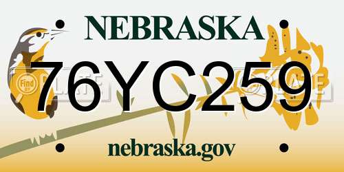 76YC259 Nebraska License Plate