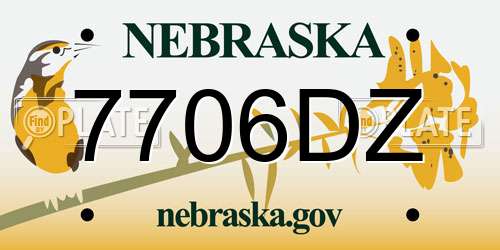 7706DZ Nebraska License Plate