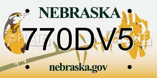 770DV5 Nebraska License Plate