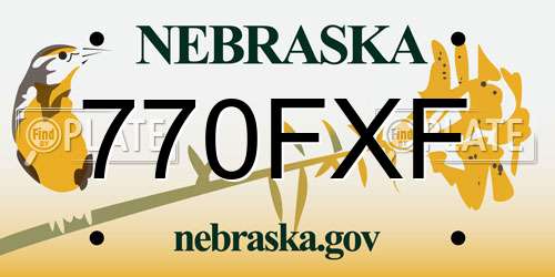 770FXF Nebraska License Plate
