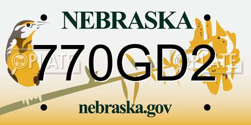 770GD2 Nebraska License Plate